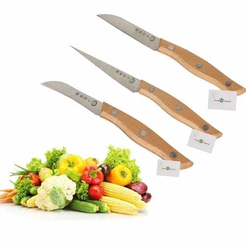 Wooden Fruit and Vegetable Carving Tool Set of 3