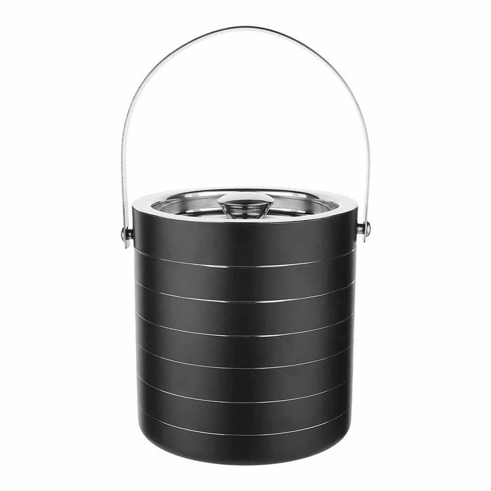 Stainless Steel Ice Bucket Double Walled Black