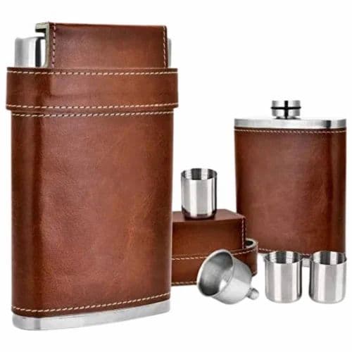 Hip Flask Leather 8 Oz