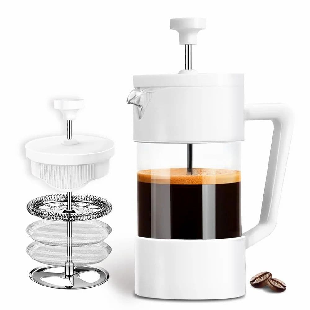 French Press Coffee Maker 350ml White